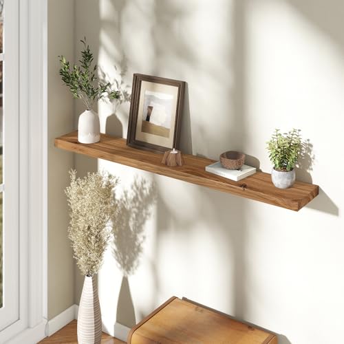 55" Wall Mounted Floating Shelves, Natural Elm Wood, 1 Pack - view 2