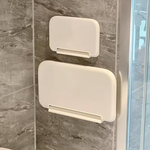 2-Pack Foldable Floating Shelves for Wall | No Drill White Wall Shelves | Small Floating Shelf for Bathroom, Bedroom, RV, KitchenAdhesive Shelves for Phones, Watches | Renter Friendly - view 4