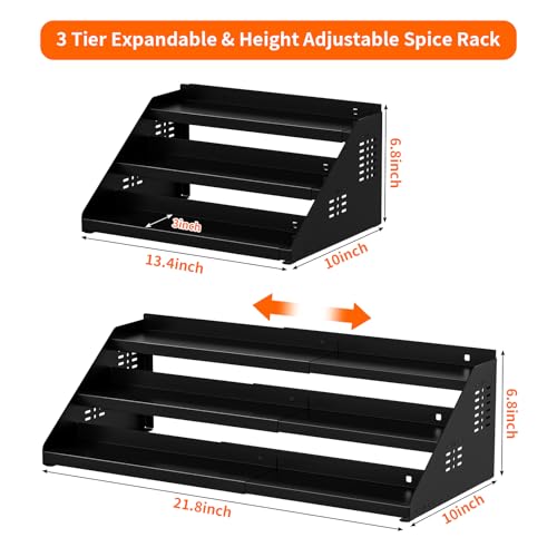 3 Tier Spice Rack Organizer for Cabinet,Expands 13.4 to 21.8 Inch - view 3