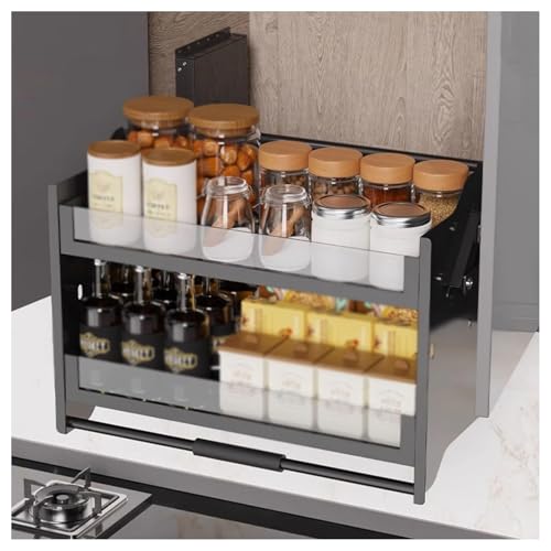 2-Layer Pull-Out Cabinet Organizer, Pull-Down Spice Rack System, Blind Pull-Out Cutlery Storage, Heavy-Duty Kitchen Space Saver,860X280X540Mm,510x280x540mm - view 5