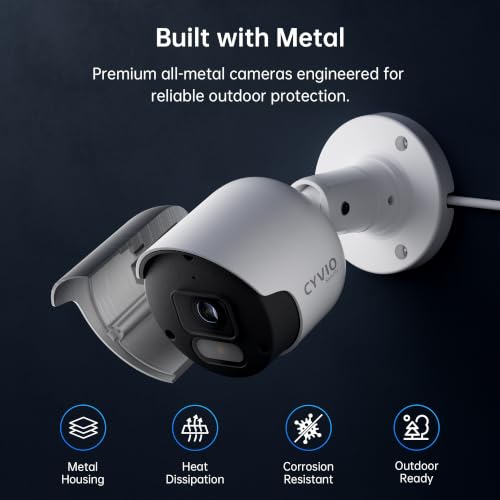 4K
PoE
Security
Camera
System,
Metal
Housing,
2TB
HDD
NVR,
4-Cam
Kit - view 2