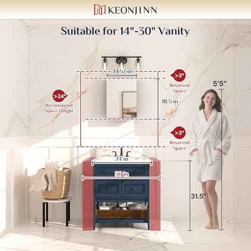 Black Medicine Cabinet with Mirror 14" x 18", Adjustable Shelves - view 6