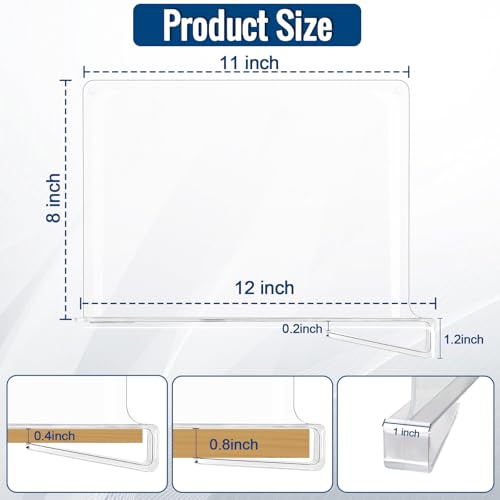 12 Pack Clear Acrylic Shelf Dividers for Closet Shelf Organizer of Bedroom Kitchen Office Bathroom Organizer for Clothes Books Hats and Handbags - view 2