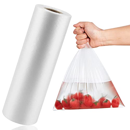 12'' x 16'' Plastic Produce Bags on a Roll, Clear, Food Storage Bags for Bread, Vegetable, Fruits and Meat, 350 Bags/Roll