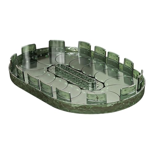 Turntable Organizer Rotating Storage Tray PET Material Anti-Slip Organizer Rotatable for Kitchen Refrigerator Pantry Beverage Storage, Green - view 7