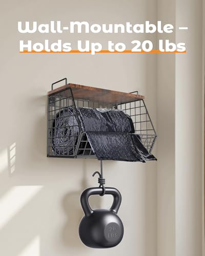Extra Large Trash Bag Holder Under Sink, Wall Mounted Garbage Bag Dispenser Roll Holder for 13/33 Gallon Trash Bags, Kitchen/Pantry/Laundry Room Organization Basket Storage Bin, Tool-Free Assembly - view 4
