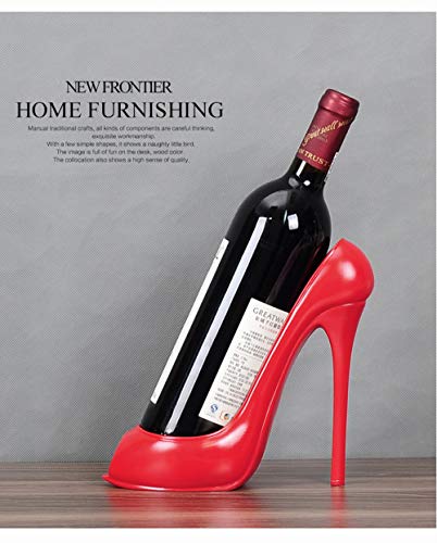High Heel Wine Bottle Holder Countertop Storage Stand for Wedding Party Home Decor (Red High Heel) - view 2