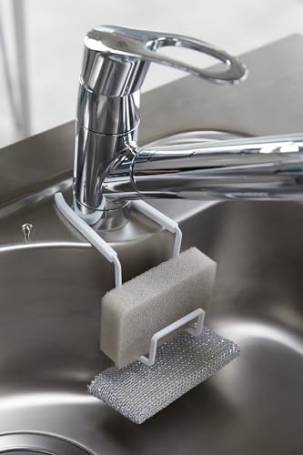 Home Tower Faucet-Hanging Sponge Holder - Kitchen Organizer Sink Rack Basket - Double - Steel - view 4