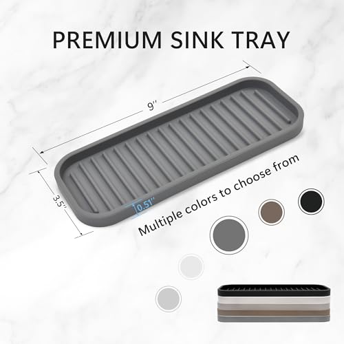 Silicone Sponge Holder for Kitchen Sink - Dish Soap Holder 2 Pack Gray - view 3