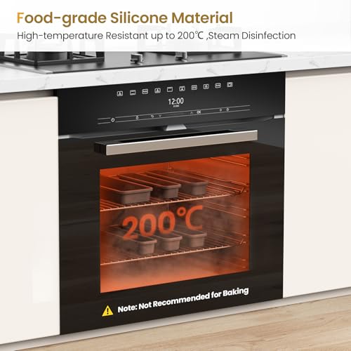 6 Pack Silicone Kitchen Drawer Organizer, DIY Combination Silverware Utensil Tray, Water Repellent, Anti-slip, Heat Resistant to 200°C (Grey) - view 5