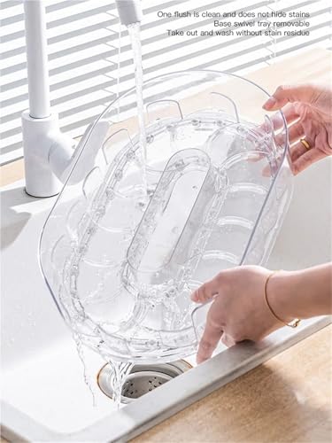 Turntable Organization Refrigerator Beverage Organizer Storage Box Utensil Holder Countertop Cabinet Storage Tray Spice Rack(White) - view 4