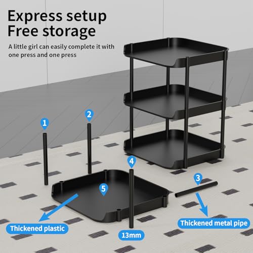 8 Tier Vertical Narrow Shoe Rack, Stackable Tall Skinny Shoerack, Compact Single Shoes Storage Tower for Slim Space, Corner Plastic Shelves, for Hallways, Entryway, Bedrooms Organizer, Black - view 5