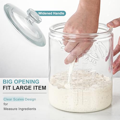 2 Pack 1 Gallon Cookie Jars, Sourdough Starter Jar with Lids - view 6