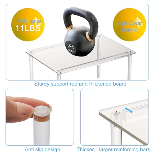1 Pack Acrylic Cabinet Organizer, Kitchen Countertop Counter Organizer, Clear Spice Rack, Shelf Risers Cabinets for Bathroom, Desk, Dresser Cupboard Organizers and Storage - view 6