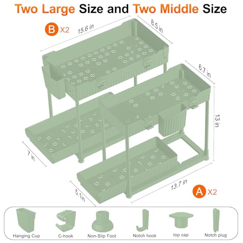 4-Pack 2-Tier Under Sink Organizer with Pull Out Drawers - view 6