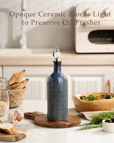 18 oz Ceramic Olive Oil Dispenser Bottle with Funnel - view 4