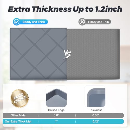Under Sink Mat 28" x 22", Extra Thick Waterproof Silicone Liner, Cabinet Protector Tray Organizer for Kitchen (Grey) - view 4