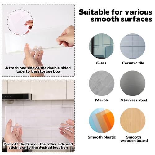 2 Pack Kitchen Cabinet Door Organizer, Lid Organizer Inside Cabinet Wall Mounted Plastic Storage Box Stackable Under Sink Lunchbox Lid Container for Kitchen Bathroom Office Organization - view 7
