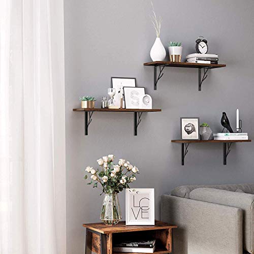 8 Inch Decorative Shelf Brackets, Heavy Duty Floating Shelves, Wall Mount Shelving Bracket, Hardware L Shape Tree Branch Metal Corner Brace Supporter for DIY Open Shelving, 4 Packs Black - view 3