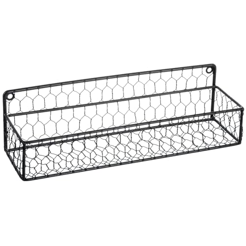 12 Inch Black Wire Wall Spice Rack Set of 2 Seasoning Shelf - view 7