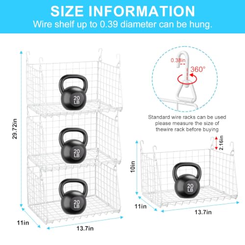 3-Pack Under Shelf Hanging Baskets Space-Saving Pantry Shelf Organizer - view 7