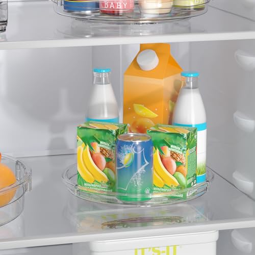 4 Pack Lazy Susan Turntable Organizer for Cabinet Pantry Fridge Clear - view 5