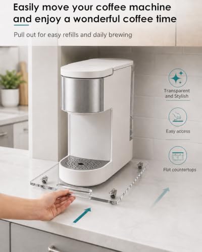 Appliance Slider – Sliding Tray for Coffee Maker, Clear Acrylic 9.8 * 14 In - view 3