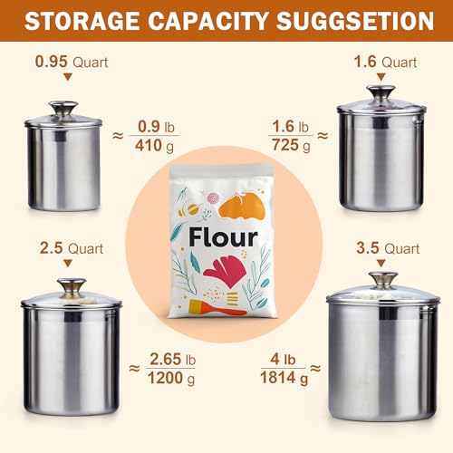 Medium Stainless Steel Kitchen Canister Set for Countertop - view 3
