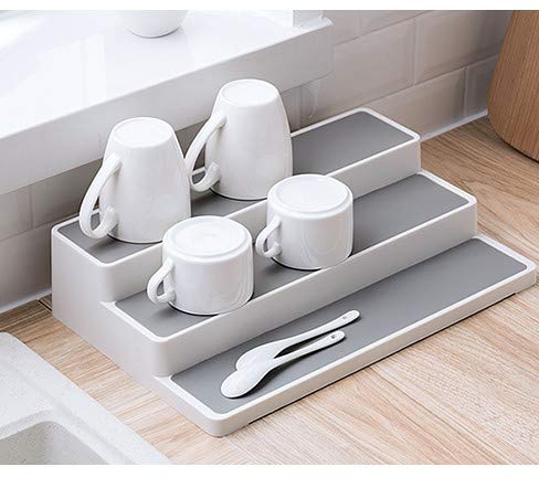 2 Pack Spice Rack Organizer for Pantry,14.5 Inch Tiered Seasoning Can Shelf Organizer For Cabinet,White - view 3