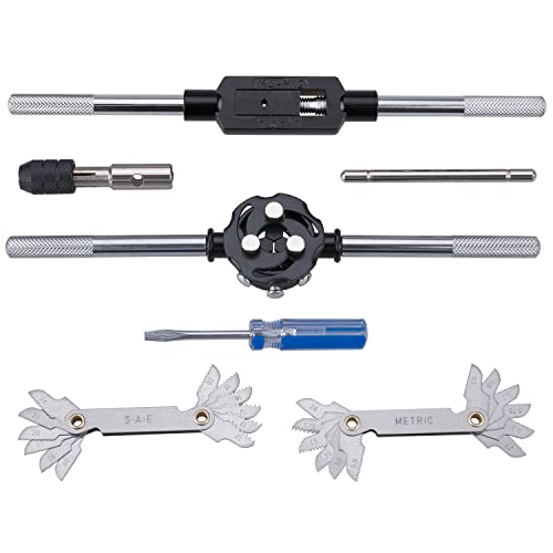 60-Pc Master Tap and Die Set - Include SAE Inch Size #4 to 1/2” and Metric Size M3 to M12, Coarse and Fine Threads | Essential Threading Rethreading Tool Kit with Complete Accessories and Storage Case - view 4