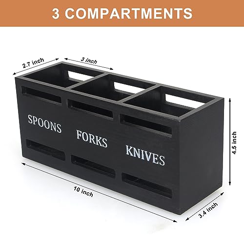 Wooden Silverware Caddy for Party Cutlery Utensil Holder Organizer Counter - view 7