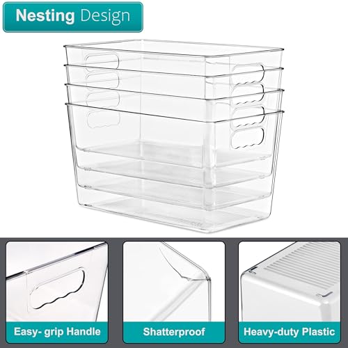 Clear Storage Bins with Lids for Kitchen (Extra Large, 8 Pack) - view 6