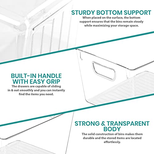 Pantry Organizers and Storage Bins, 6 Pack, Large, Clear - view 3