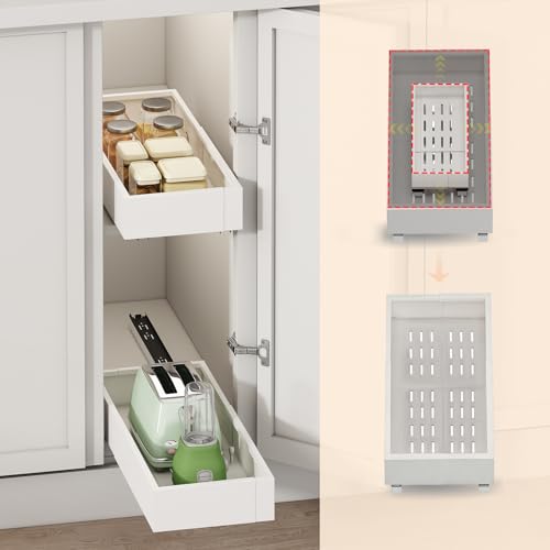 2Pc Pull out Cabinet Organizer,7"-11"W,17"-24"D,Expandable