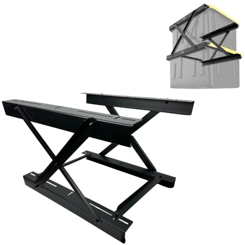 Dual Rail Heavy Duty Overhead Garage Storage System - Stacking Overhead Storage Rails, Made in USA, Easy Installation, Hardware Included, Tote Bin Storage Solution
