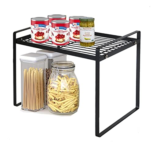Cabinet Shelf, 13" Kitchen Counter Shelf, Metal Wire Stackable Cupboard Spice Rack, Space Saving Countertop Orgainzer and Storage Rack Shelves for Kitchen Pantry Bathroom