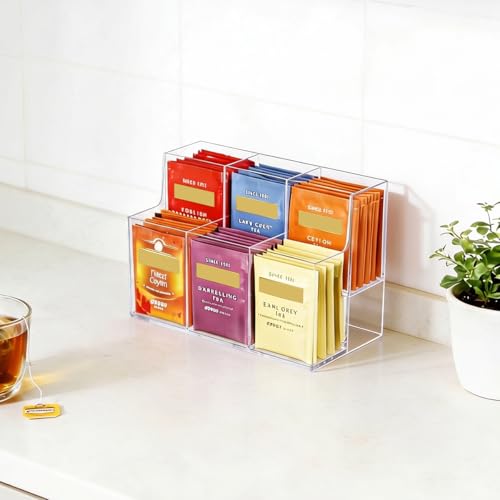 Drink Packet Organizer, 2-Tier Water Flavor Packet Holder for Pantry Storage, Acrylic Drink Mix Organizer Hydration Powdered Mixes Holder Container for Cabinet Kitchen Storage - view 6
