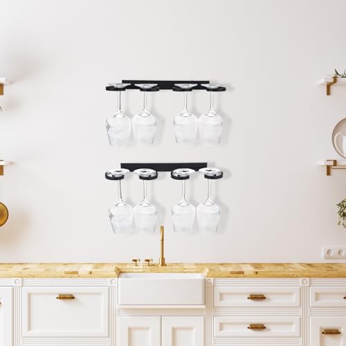 2 Pcs Wall Mounted Wine Glass Holder, Metal Rack, 15.12 Inch - view 6