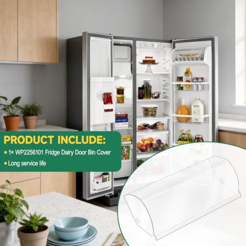 Upgraded WP2256101 Refrigerator Dairy Door Bin Cover Replacement Compatible with Whirlpool, Kenmore Refrigerator Door Shelf Replaces 2256101 Dairy Compartment Door Refrigerator Dairy Bin Cover - view 7