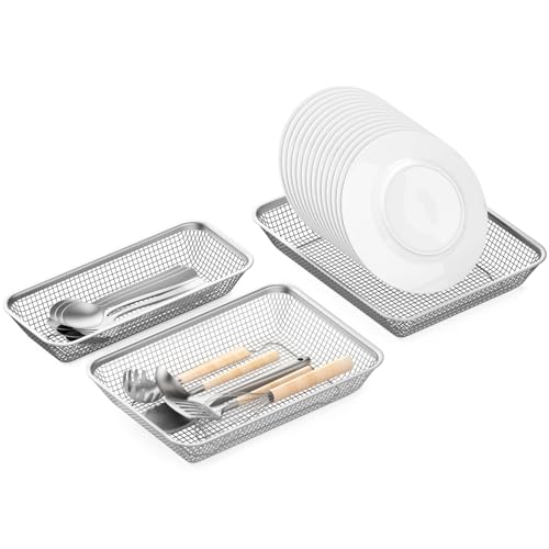 Utensil Drying Rack, 2 Pack Utensils Holder Dishwasher Silverware Basket
