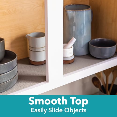 Smooth Top EasyLiner for Cabinets & Drawers, Easy to Install, Shelf Paper & Drawer Liner Non Adhesive, Non Slip Shelf Liner for Pantry, Kitchen Essentials, 12 in x 10 ft (6 Pack), 60 ft, Gray Damask - view 3