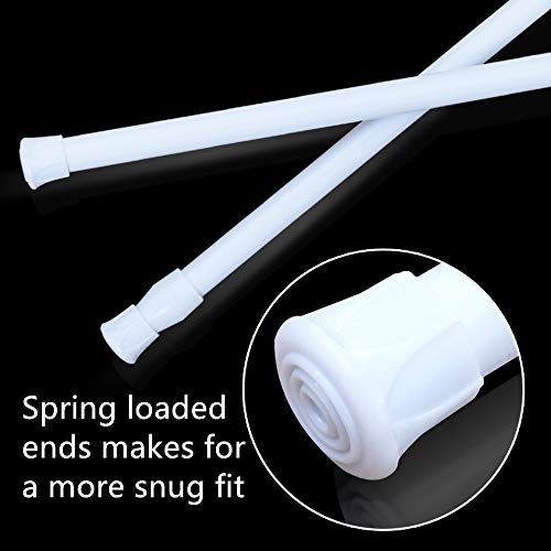 Cupboard Bars Tension Rods, 6 Pack 11.8-20 Inches Spring Tensions Rods Steel Adjustable Tension Curtain Rod Shower Rod Closet Rod Window Rods White - view 5