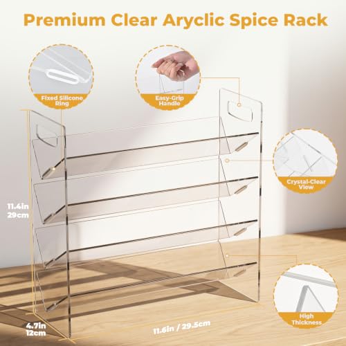 4-Tier Acrylic Spice Rack Organizer with 24 Glass Spice Jars - view 4