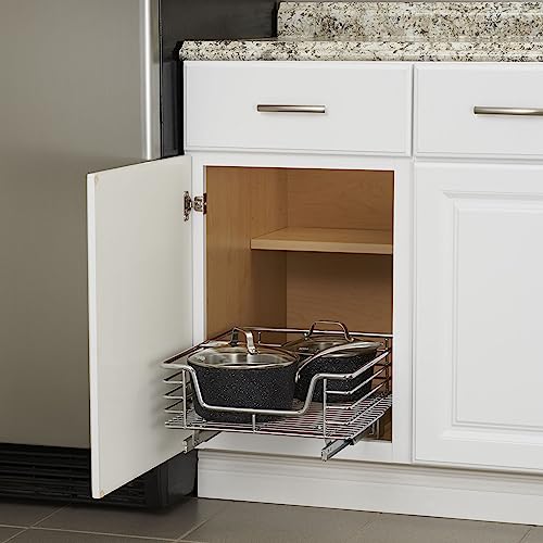 Chrome-Plated Steel Pull-Out Organizer with Artisanal Basket Detailing - view 2