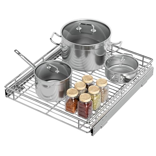 Pull Out Cabinet Organizer,17.8” Slide Out Kitchen Organizers Storage