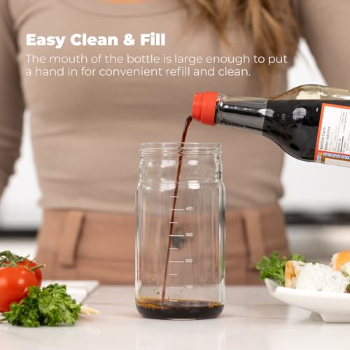 Olive Oil Dispenser Bottle 18.6oz – Auto Flip Glass Vinegar Bottle with No-Drip Spout for Kitchen Cooking, Oil and Sauce Dispenser, Light Cream - view 5