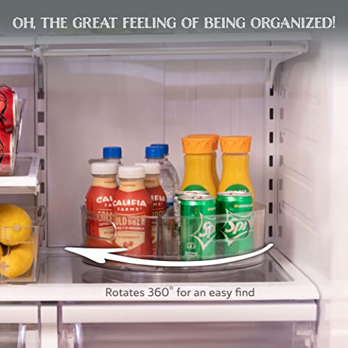 Lazy Susan Turntable - Clear Acrylic, Removable Sections, Rotates 360 Degrees. Easily Organize Your Fridge, Cabinet or Counter. Great Carousel Storage for Food, Spices, Cosmetics. (4-Sections) - view 3