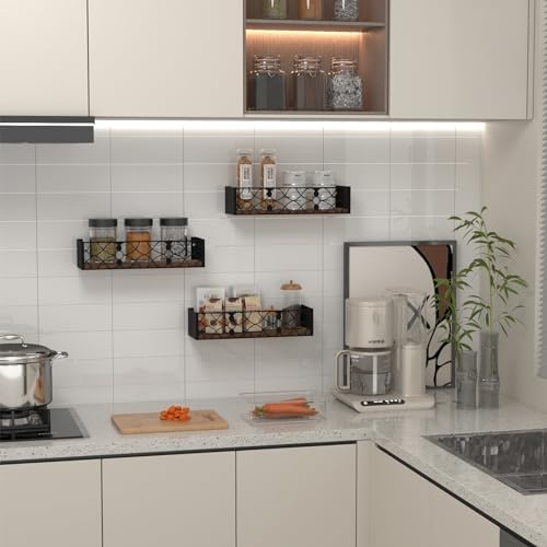 Wall Shelf with Removable Railing, 3 Same Sizes Floating Shelves - view 6