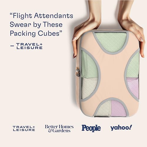 8 Set Packing Cubes for Travel, Shoe & Toiletry Bags (Nude Biege) - view 3