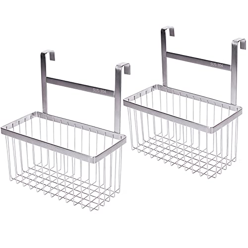 Over The Bathroom Shower Door Caddy Hanging Storage Organizer Baskets, Bathroom Over the Door Shower Caddy for Shampoo, Conditioner, Soap,2PCS